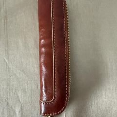 Leather pen case - 20cm long - holds 3 pens - brand new