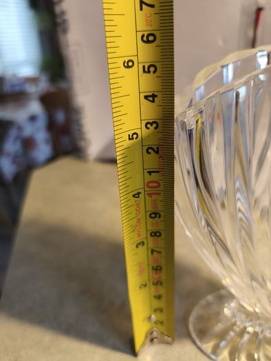 Vintage Marquis Waterford (Gothic print) Crystal Nautical Shell Oval Fan Vase 6 INCHES