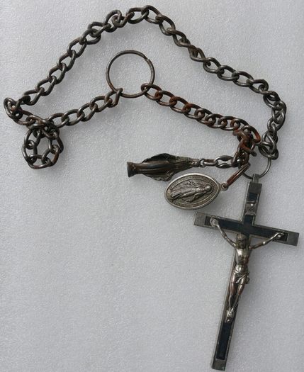 Antique Nun's Crucifix and Devotional Medals