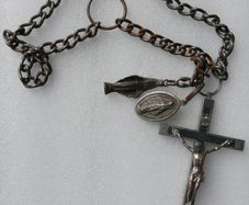 Antique Nun's Crucifix and Devotional Medals