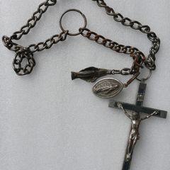 Antique Nun's Crucifix and Devotional Medals