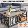 Farmhouse Coffee Table, Rectangle Coffee Table with Open Storage Compartment Image 2