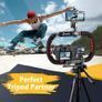 Camera Smartphone Stabilizer, Foldable Handle Grip Handheld Video Rig Steadicam, Compatibility with All Camera, Camcorder, Action Camera, DSLR, Cell Phone, iPhone, Huawei, Samsung etc Image 2
