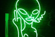 Alien Neon Lights for Wall Decor, USB Decorative Led Neon Signs Novel Green Alien Neon Signs for Home,Kids Room,Bar, Club, Bedroom