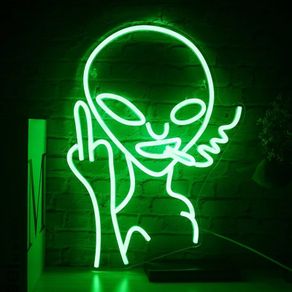 Alien Neon Lights for Wall Decor, USB Decorative Led Neon Signs Novel Green Alien Neon Signs for Home,Kids Room,Bar, Club, Bedroom