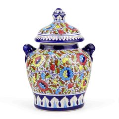 Handmade and Hand Painted Large Ceramic Jar with Lid, Chinese Style Jar | Warehouse Clearance | Massive Discount | Bargain prices