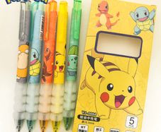5pcs Pokemon Pikachu Gel Pen Cute Anime Cartoon Charmander Squirtle Press on Gel Pen Stationery School Supplies Holiday Gifts