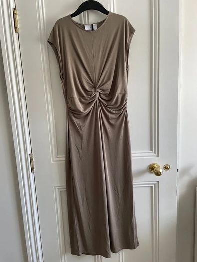 The Edit taupe dress with a knotted front detail Medium - suit size 10 or 12