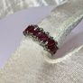Beautiful vintage silver ring with natural rubies and diamonds. Image 7
