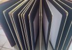 Large torino  wedding square brown leather  photo album 36 x 36 cm with gold page trime edge.  Is no box