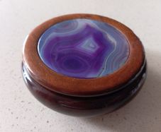 Vintage Wood Agate Trinket Box