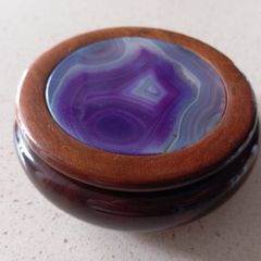 Vintage Wood Agate Trinket Box