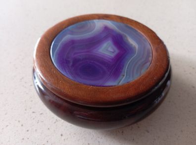 Vintage Wood Agate Trinket Box