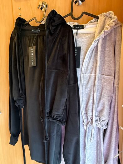 sports suit black, grey melange
