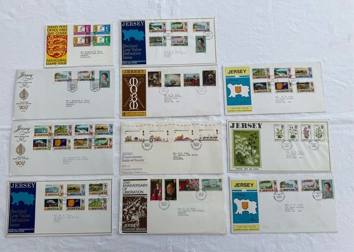 11 Pre decimal Channel Islands First Day Cover Stamps