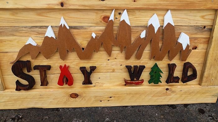NEW Rustic STAY WILD Wood Art Wall Sign