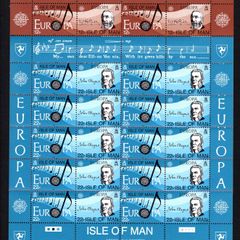 1985 Isle of Man Europa Music Year Commemorative Stamp Sheetlets Mint Never Hinged (MNH)