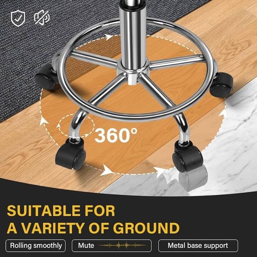 NEW SALE PU Leather Round Rolling Stool Swivel Height Adjustment Home Office Stool Drafting Lab Kitchen Massage Stools with wheels Office Chair