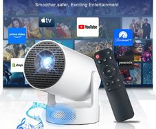 Ultra Smart Projector 2026, Android 14 Projector for Bedroom with Built-in Apps,Mini Projector 1080P 8K Decoding,WiFi6 Bluetooth5.4, 5W Speaker,Auto Vertical Keystone for Home & Outdoor