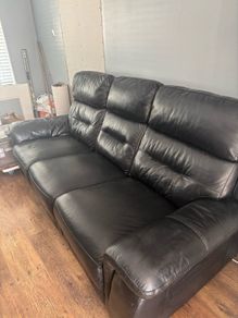 Black Leather Recliner Sofa