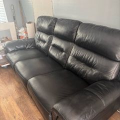 Black Leather Recliner Sofa