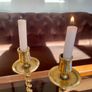 Vintage Brass Single Barley Twist Candlesticks Pair Spiral Candle Holders Image 5