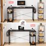 FREE EXPRESS SHIPPING L Shaped Desk 100CM Computer Desk Study Office Desk Gaming Desk Writing Table With Bookshelf Reversible Corner Desk For Home Office Studio Workstation Image 3