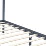 Canopy Bed Frame Grey Solid Pine Wood 140x200 cm Image 4