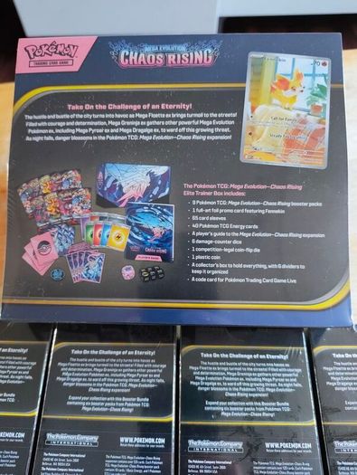 Pokemon Tcg Mega Evolution Chaos Rising Etb Plus Booster Bundles X4