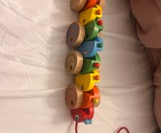 Wooden Wiggly caterpillar pull along Toy