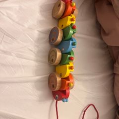 Wooden Wiggly caterpillar pull along Toy