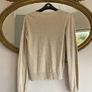 Zara Knit Applique Beige Jumper Lace Floral Pattern Size M Medium Linen Mix Top Image 5