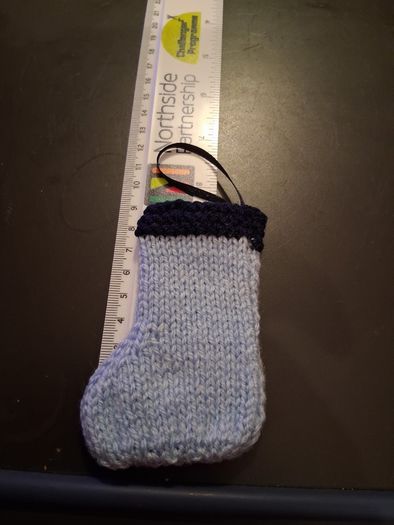 handmade knitted sock decorations