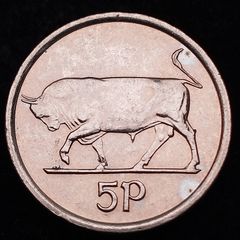 [#2586] - Ireland 2000 | Irish 5p | 5 Pence | Bull | KM.28 | MS