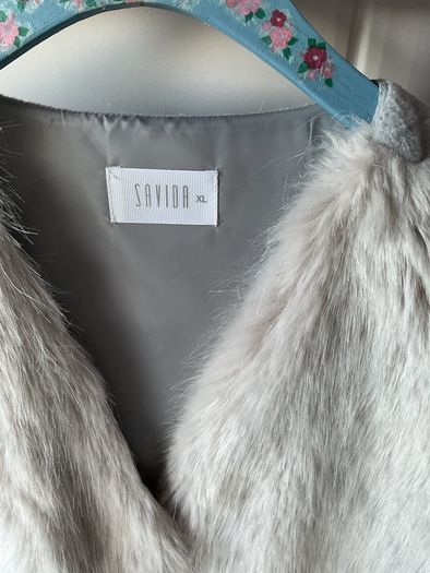 gilet grey fake fur front cropped gilet size X-Large savida