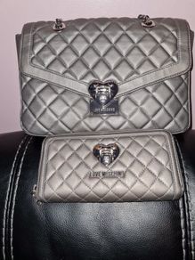 Silver moschino matching bag and purse