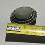 Vintage Heavy Bronze Tone Metal Dress Scarf / Clip Pin with Fabric Centre. Image 7