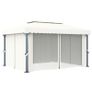 Gazebo with Curtain Cream White Aluminium Image 5