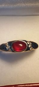 Genuine Cabochon Ruby Solitaire Dress Ring