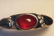 Genuine Cabochon Ruby Solitaire Dress Ring