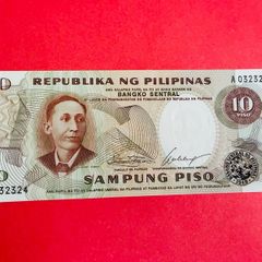 Philippines   10  Piso   1969  Pick  144a  ( Uncirculated )