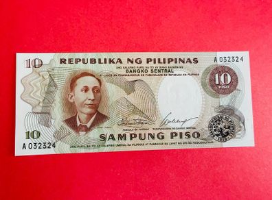 Philippines   10  Piso   1969  Pick  144a  ( Uncirculated )