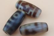 Vintage Lot of 3 Himalayan Tibetan Agate Dzi Beads Amulets