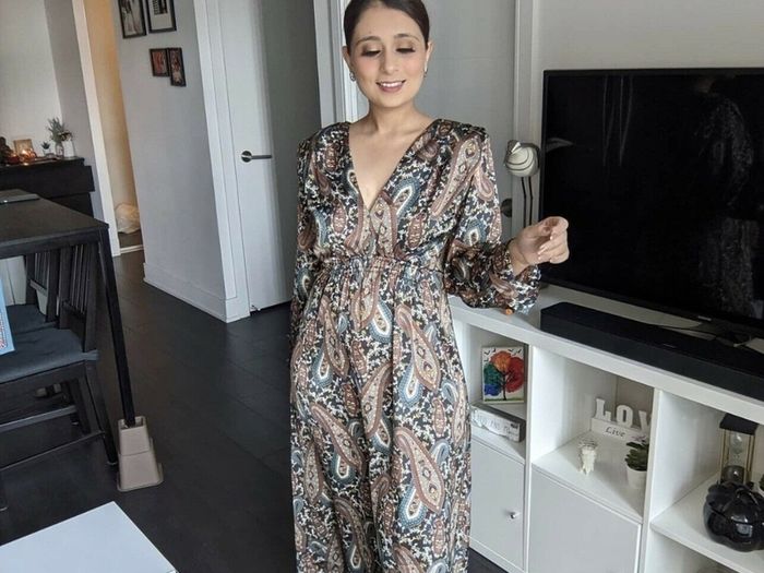 ZARA printed satin dress, bloggers favourite XS, new