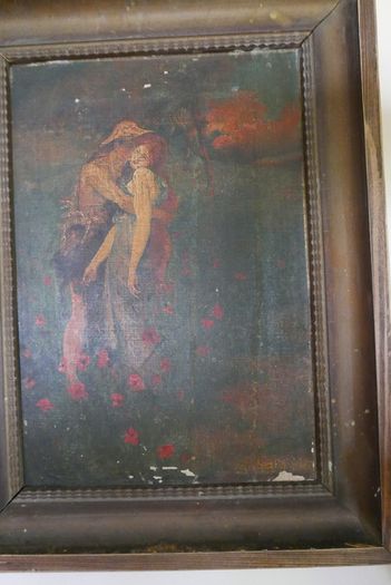 Antique Oil on Canvas with signature 16,4" x 12,4"