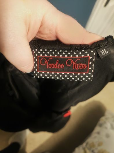 Voodoo Vixen black and red midi dress in XL