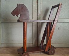 Mid Century Wooden Push Along Walker