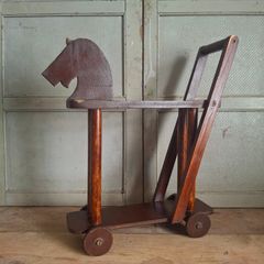 Mid Century Wooden Push Along Walker
