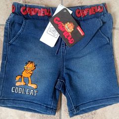 Garfield Cool Cat - Boys Jeans Shorts Blue 3-4 Years Size 104 cm Nickelodeon New