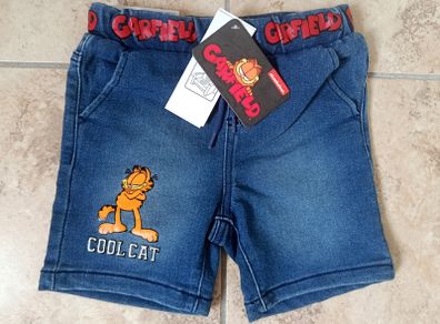 Garfield Cool Cat - Boys Jeans Shorts Blue 3-4 Years Size 104 cm Nickelodeon New